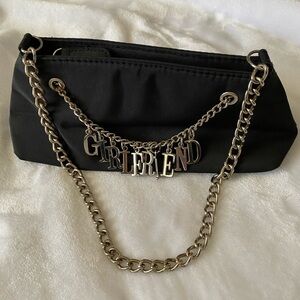 Black Y2K style black Girlfriend embellished small handbag purse